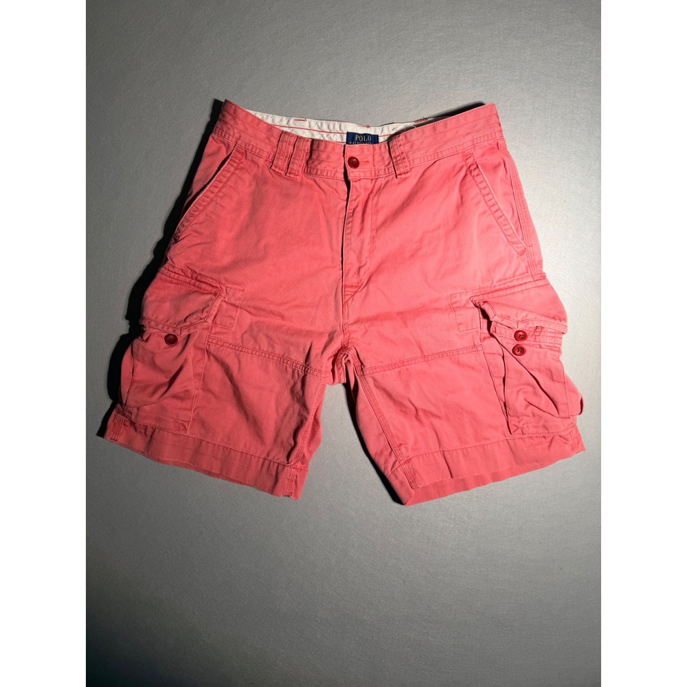 Polo Ralph Lauren Cargo Shorts Mens 34 Salmon Pink Classic Chino Cotton Utility